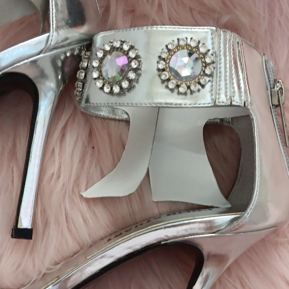 Brand New COLIN STUART ANKLE WRAP RHINESTONE STUDDED HEELS- 6.5 - Picture 4 of 8